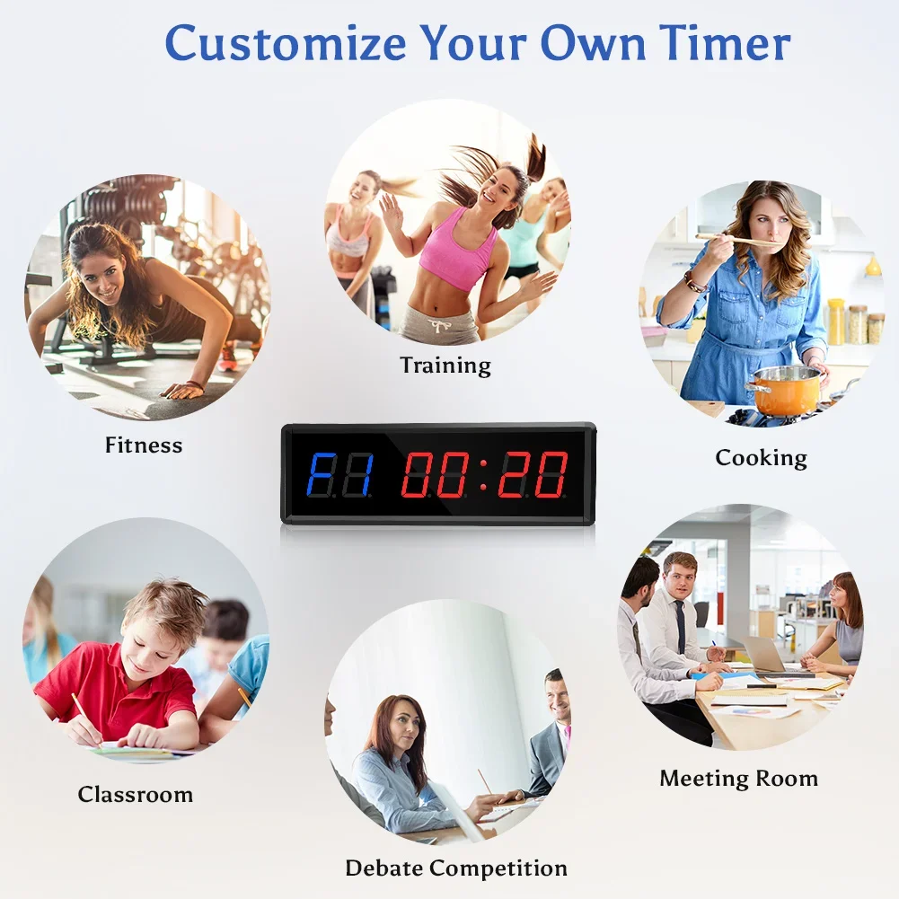 Crossfit No Equipment - Seesii Timer 1,5 inch digitale countdown-klok