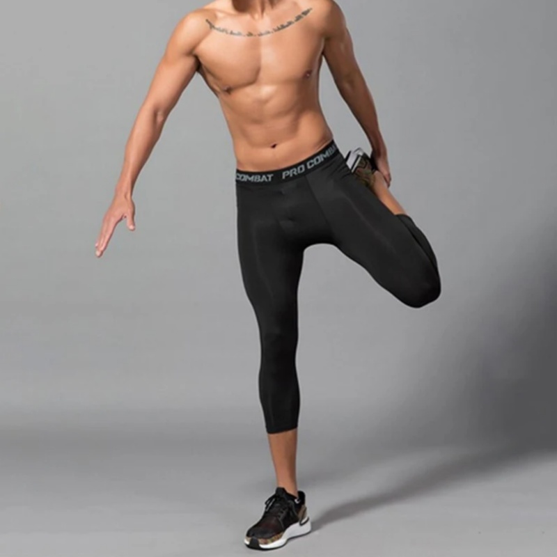 Crossfit Ga - Heren hardloopleggings Sneldrogende gym sportleggings Compressie