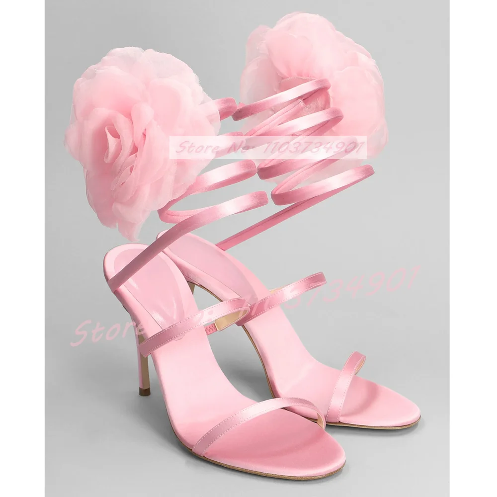 Crossfit Ladies - Roze Kanten Bloem Fee Kruisband Sandalen