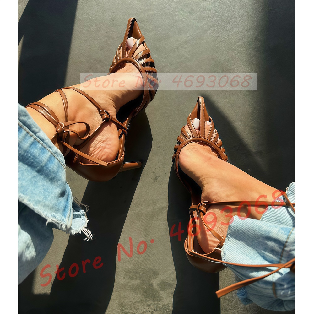 Bruine spitse teen sandalen me - Crossfit Ladies recensie en prijs